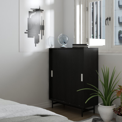 [Happy Home Furniture] LUCA, Tủ lưu trữ 2 cánh lùa - Chân sắt, 86cm x 36cm x 110cm ( DxRxC), TCL_017