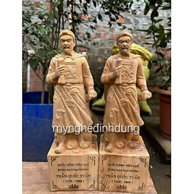 Tượng trần quốc tuấn trần hưng đạo vương bằng gỗ ngọc am thơm nức kt cao 30cm 