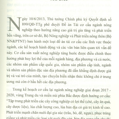 Tái Cơ Cấu Ngành Nông Nghiệp Gắn Với Bảo Vệ Môi Trường Vùng Trung Du Và Miền Núi Phía Bắc (Sách chuyên khảo)