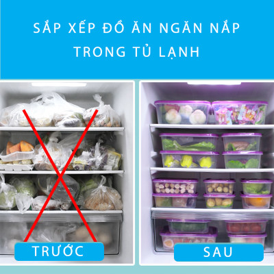 Bộ 5 hộp thủy tinh hộp đựng cơm trữ thức ăn thực phẩm trong tủ lạnh chịu nhiệt COBA