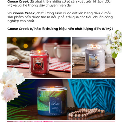 Nến ly 3 bấc Aromatherapy Goose Creek (411g) - Fresh Air & Sea Salt