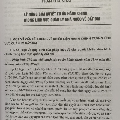 Kỹ năng giải quyết vụ án hành chính trong lĩnh vực Quản lý đất đai và thực tiễn xét xử của Tòa án nhân dân