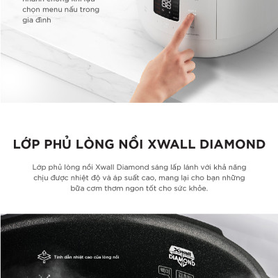 Nồi cơm điện tử áp suất kép Cuckoo CRP-ST1010FW (1.8L) (màu trắng) - Hàng Chính Hãng