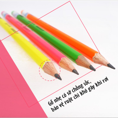 Bút chì gỗ STABILO Swano 4907 HB, có đầu tẩy - Xanh lá