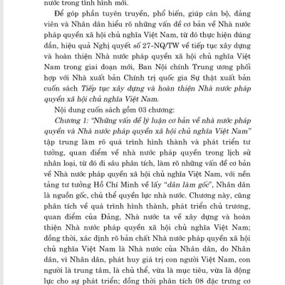 Tiếp tục xây dựng và hoàn thiện Nhà nước pháp quyền xã hội chủ nghĩa Việt Nam 