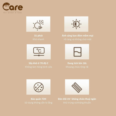 Máy tiệt trùng UV Lilcare công suất 180W, điện áp 220-240V, 50-60Hz, chất liệu nhựa PP và thép không rỉ, dung tích 16L - Hàng chính hãng