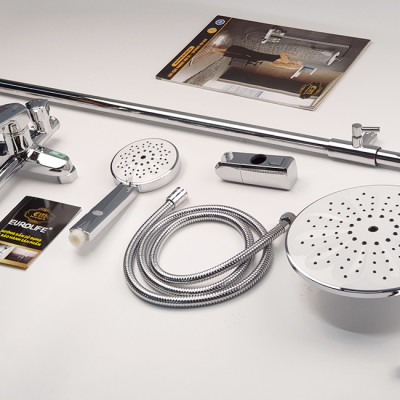 Cây sen nóng lạnh Đồng mạ Chrome Eurolife EL-S924 (Trắng bạc)