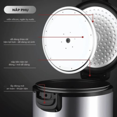 Nồi cơm công nghiệp SOWUN SW6955 5.5L, lòng nồi làm bằng hợp kim nhôm, phủ chống dính cao cấp