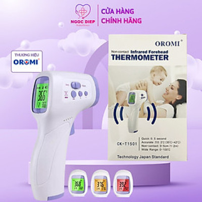 Nhiệt kế điện tử hồng ngoại OROMI CK-T1501 - Máy đo thân nhiệt - Hàng chính hãng
