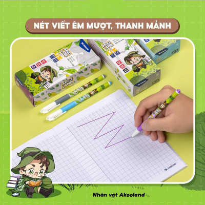Bút Gel 0.5 mm - Nhân Vật Akooland Tahi - Thiên Long Gel-012/AK - Mực Xanh