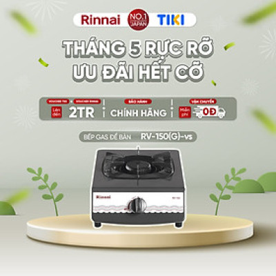 Bếp gas đơn Rinnai RV-150(G) mặt bếp men và kiềng bếp men - Hàng chính hãng.