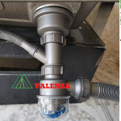 Chậu rửa bát 1 hố Valenza 7846 inox 304 nano đen dày 3li kèm bộ xả ngăn mùi, khay inox, rổ lỗ inox-Hàng chính hãng