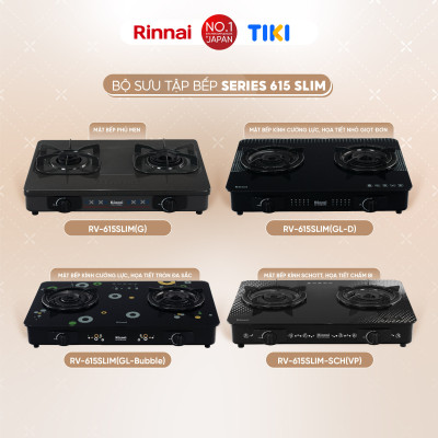 Bếp gas dương Rinnai RV-615Slim-SCH(VP) mặt bếp kính Schott và kiềng bếp men - Hàng chính hãng.