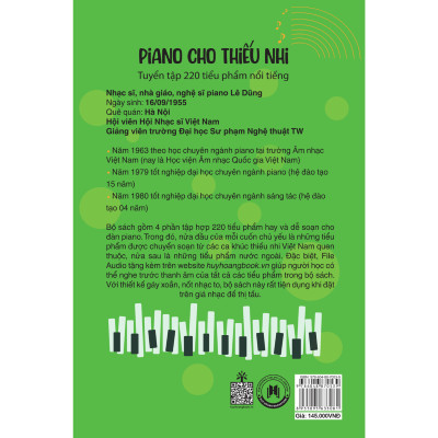 Piano Cho Thiếu Nhi - Tuyển Tập 220 Tiểu Phẩm Nổi Tiếng - Phần 3 (Kèm File Audio) (Tái Bản 2023)
