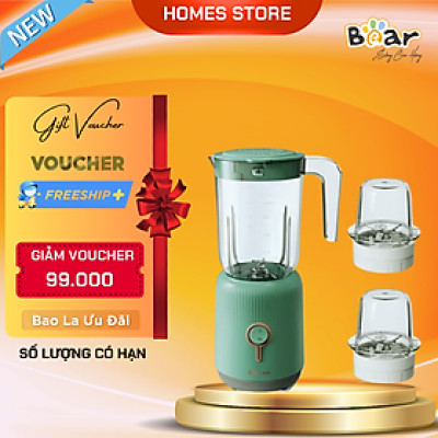 Máy Xay Sinh Tố Đa Năng BEAR BL-B10V2 Gồm 3 Cối Dung Tích 1.2 Lít Công Suất 300 W - Hàng Chính Hãng