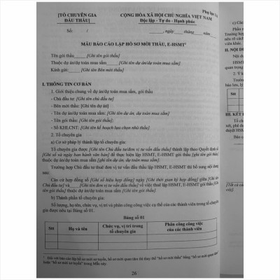 Sách Tuyển Tập Mẫu Hồ Sơ Mời Thầu Mua Sắm Hàng Hóa Trên Hệ Thống Mạng Đấu Thầu Quốc Gia - V2510D