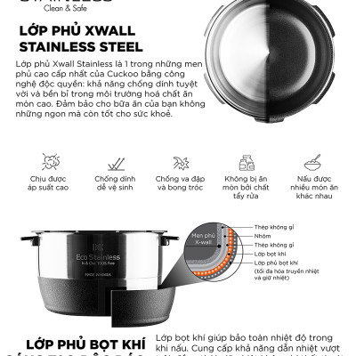 Nồi cơm điện tử áp suất cao tần Cuckoo 1.8L CRP-CHSS1009FN (Màu nâu) - Hàng chính hãng