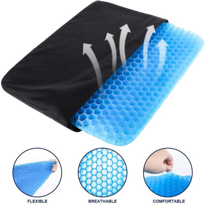 Đệm lót ghế gel silicon tổ ong đàn hồi tốt, hình vuông màu xanh - Nệm ghế ngồi ô tô, xe máy đa năng chống đau mỏi lưng, giảm ê mông, thông thoáng chống nóng bí, giảm nhiệt mùa hè