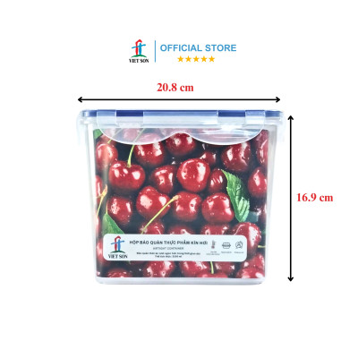 [TẶNG KHAY RÁO NƯỚC] Hộp Đựng Thực Phẩm VIETSON 3200ml Nắp Khóa 4 Cạnh Kín Hơi
