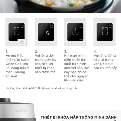 Nồi cơm điện tử áp suất kép Cuckoo 1.08L CRP-ST0610FG - Lòng nồi phủ men Xwall độc quyền - Bảng điều khiển thông minh - Nhiều chế độ nấu ăn - Sản xuất tại Hàn- Hàng chính hãng Cuckoovina Quốc- Chính hàng Cuckoovina
