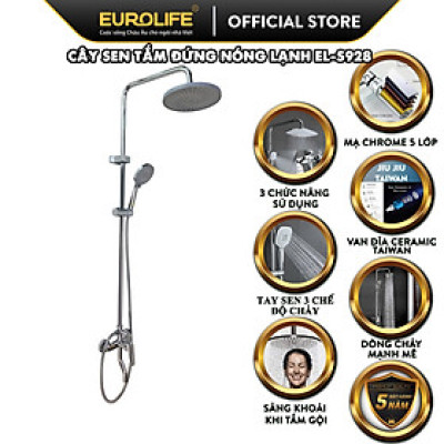 Cây sen nóng lạnh Đồng mạ Chrome Eurolife EL-SC928 (Trắng bạc)