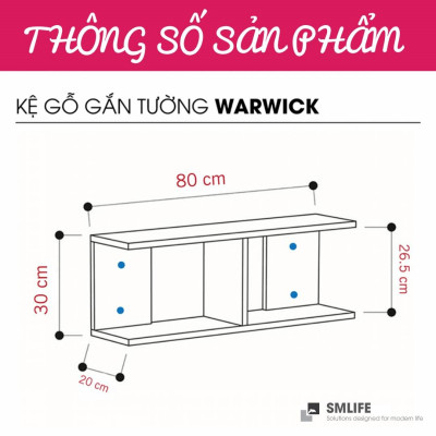 Kệ gỗ trang trí trưng bày hiện đại SMLIFE Warwick
