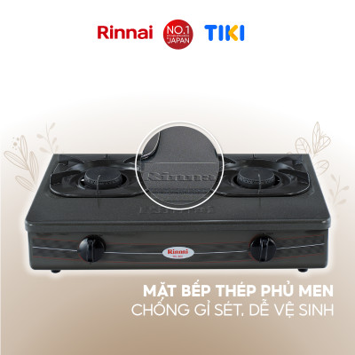 Bếp gas dương Rinnai RV-360(GM)N mặt bếp men và kiềng bếp men - Hàng chính hãng.