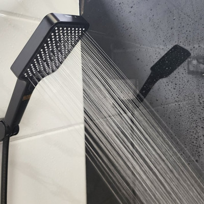 Bộ tay dây sen 4 chức năng chảy, nhựa ABS mạ đen Eurolife EL-126SH-D