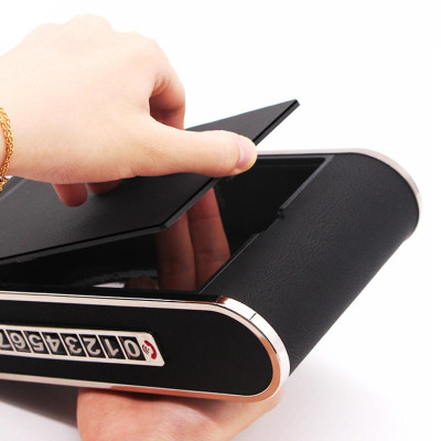 Hộp đựng khăn giấy kiêm bảng sdt và đồng hồ cao cấp đặt taplo ô tô, xe hơi TB-6137