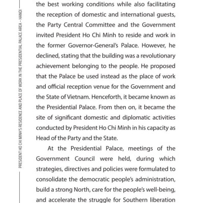 President Ho Chi Minh’s Residence  and Place of Work in the Presidential Palace Area - Ha Noi