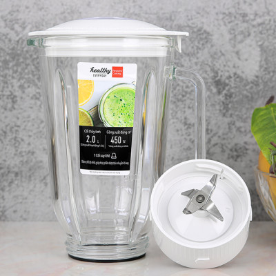 Máy xay sinh tố đa năng Panasonic MX-EX1561WRA - Công suất 450W - 1 cối xay thủy tinh 1.5L và 1 cối xay khô 50g - Lưỡi dao thép không gỉ - 2 tốc độ xay và nhồi - Hàng chính hãng - Bảo hành chính hãng 12 tháng