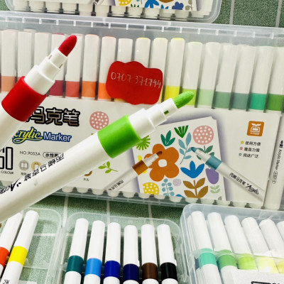 Bút Lông Màu Acrylic Marker 12/24/36/48/60 Màu Hàng Cao Cấp An Toàn Màu Sắc Tươi Sáng Vẽ Được Trên Nhiều Chất Liệu