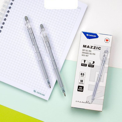 Hộp 10 Bút Gel Xóa Được 0.5 mm - Mazzic Thiên Long GELE-007 - Mực Đen