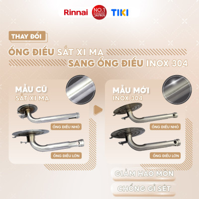 Bếp gas dương Rinnai RV-260(G)N mặt bếp men và kiềng bếp men - Hàng chính hãng.