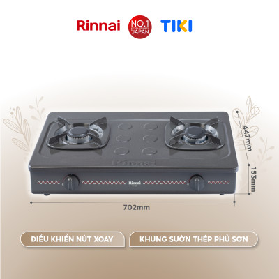 Bếp gas dương Rinnai RV-287(G)N mặt bếp men và kiềng bếp men - Hàng chính hãng.