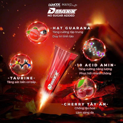 DMAXX thức uống bổ sung vitamin năng lượng không đường DAMODE 31 gói màu đỏ mỗi gói 2,2gr