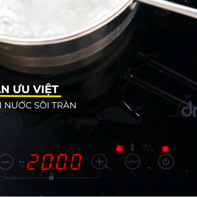 [Hàng Chính Hãng] Bếp Từ Dương Đôi Dreamer DKA-DIC135B (Đen) Công Suất 3500W, Chống Tràn, Cảnh Báo Nhiệt Dư, Khóa Trẻ Em, Cảm Ứng Sensor Touch