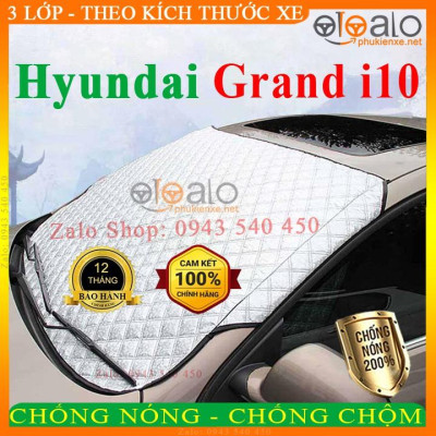 Tấm che chắn nắng kính lái ô tô Hyundai Grand i10 Sedan CAO CẤP 3 Lớp Chắn Nắng Cản Nhiệt | OTOALO