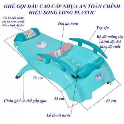 Ghế nằm gội đầu cho bé có tay vịn đại Cao Cấp tặng kèm gáo gội đầu ( màu ngẫu nhiên)
