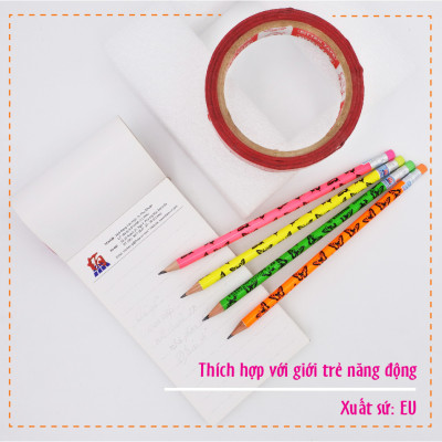 Combo Bút chì gỗ STABILO butterfly 4920 có đầu tẩy - Bộ 6 bút thân màu cam có đầu gôm + Chuốt chì PS4538 (PC4920R-C6S)