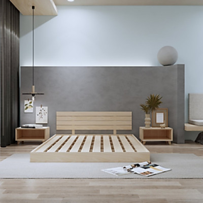 Giường ngủ gỗ CT10 Juno Sofa màu vàng nhạt 