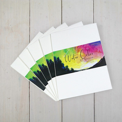 Giấy vẽ màu nước a5 vẽ màu rực rỡ - dòng giấy vân phớt nhẹ nhập từ Ý, chất giấy sang định lượng 300gsm, Green Art (15 tờ/túi)