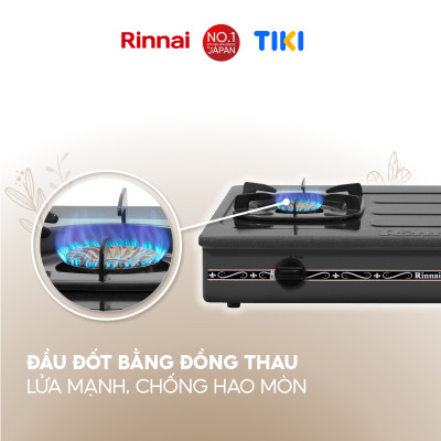 Bếp gas dương Rinnai RV-375(G)N mặt bếp men và kiềng bếp men - Hàng chính hãng.