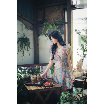 Rập giấy đầm cổ tim tay phồng mã 1259 (BẢN VẼ)