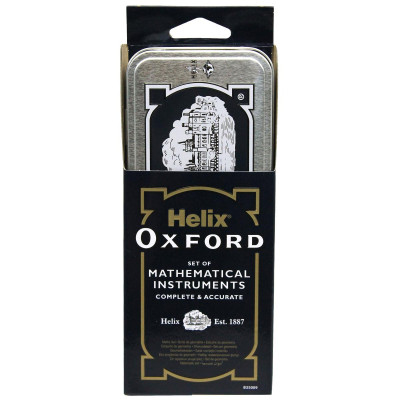 Bộ Thước Eke 9 Món Học Toán Hộp Thiếc - Helix