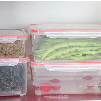 Combo 2 hộp nhựa trong đựng thực phẩm hình chữ nhật - Hàng nội địa Nhật Bản