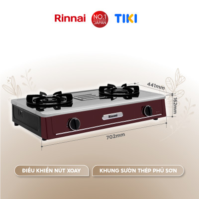 Bếp gas dương Rinnai RV-A271R(S) mặt bếp inox và kiềng bếp men - Hàng chính hãng.
