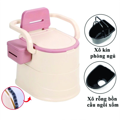 Bô Vệ Sinh (tolet) Di Động Cho Người Già Có Tay Vịn , Bô Vệ Sinh Chống Trượt Dễ Dàng Vệ Sinh Trong Mùa Đông