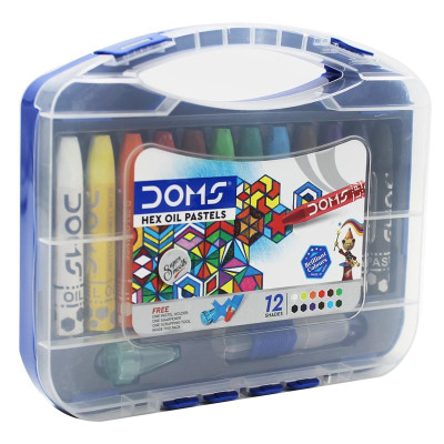 Hộp 12 Bút Sáp Dầu Hex Oil Pastels - DOMS 8414
