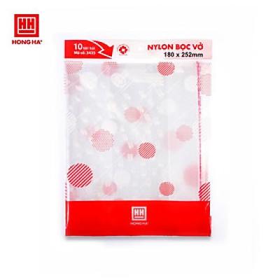Bọc vở nylon cấp II Hồng Hà 3435 (180x252mm) tập 10 chiếc